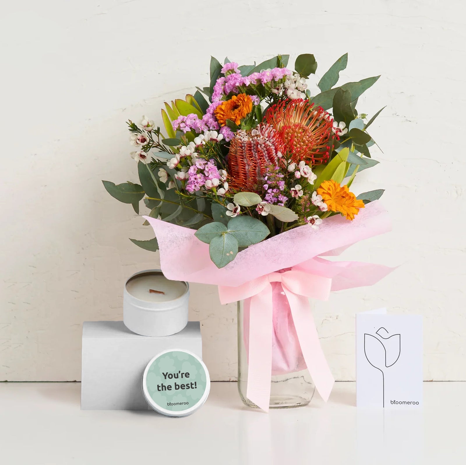 Personalised Candle & Native Flowers
