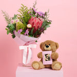 Personalised Teddy Bear & Native Flowers
