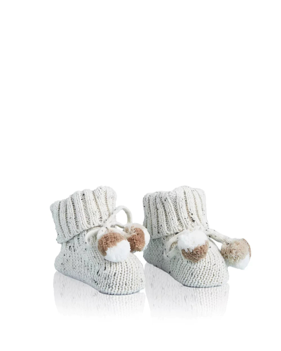 Pom Pom Baby Booties
