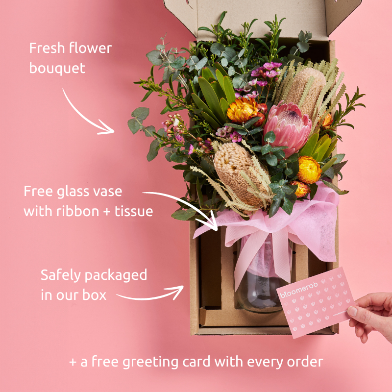 Personalised Candle & Native Flowers